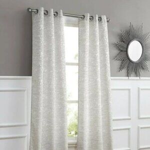 NEW Dainty Home Elegant Textured Grommet Curtain Panels White